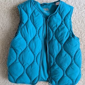 Zara Kids Turquoise Quilted Vest
